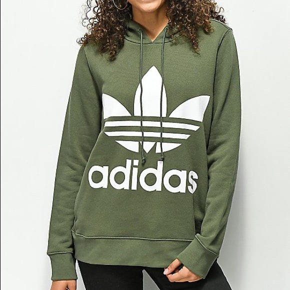 olive green adidas zip up